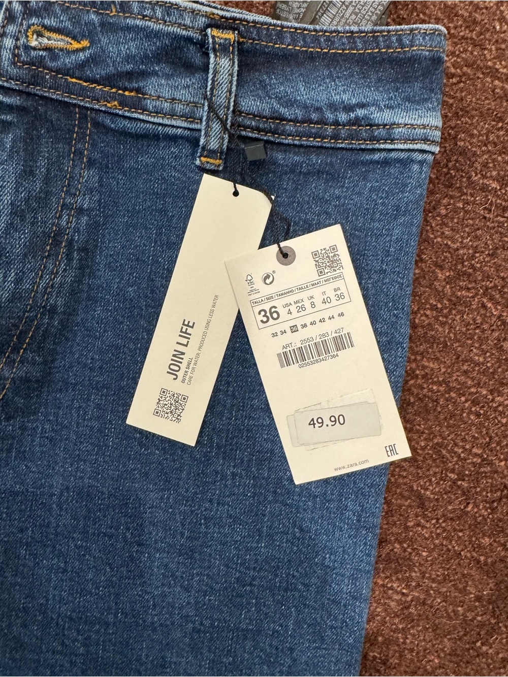 NWT Zara The Marine Straight Jeans - Picture 2 of 4